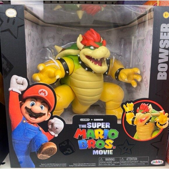 The Super Mario Bros. Movie 7" Fire Breathing Bowser Figure. OLSTY - Picture 1 of 1